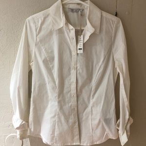 NWT dockers white button down shirt